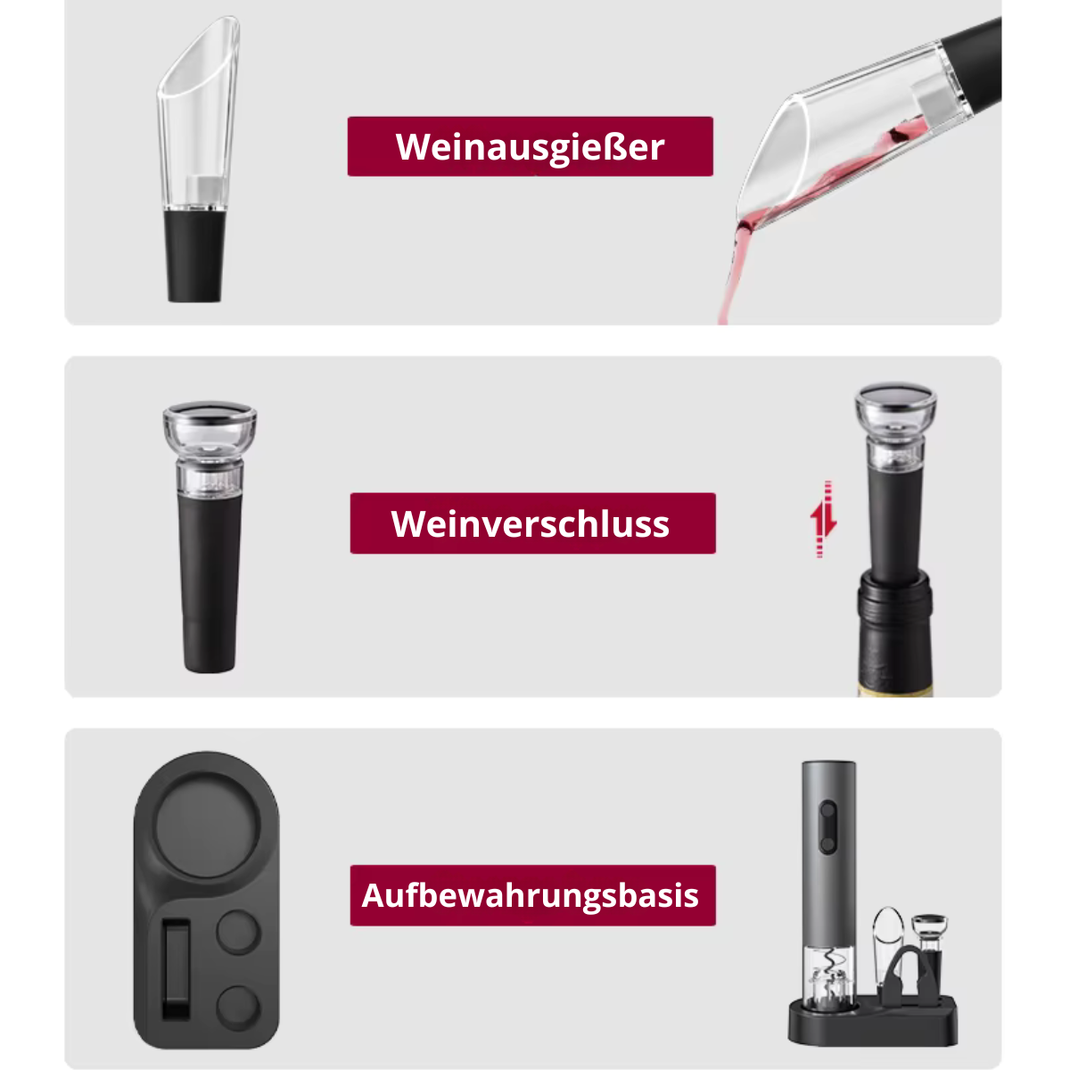 Elektrischer Weinöffner Geschenkset
