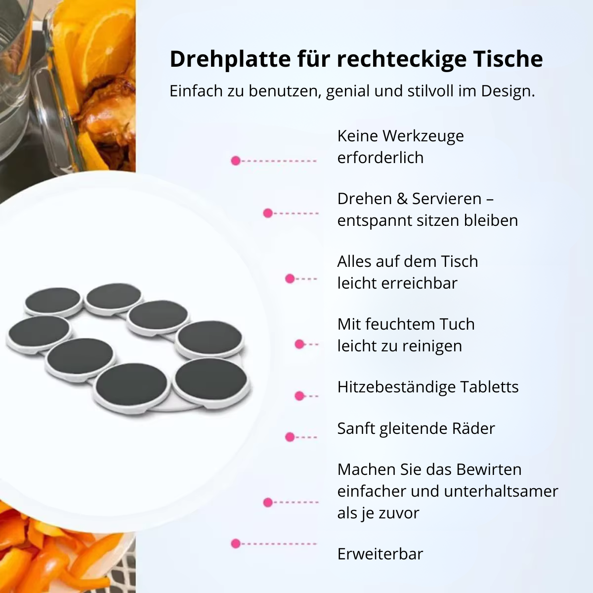 Drehbare Servierplatte 360°
