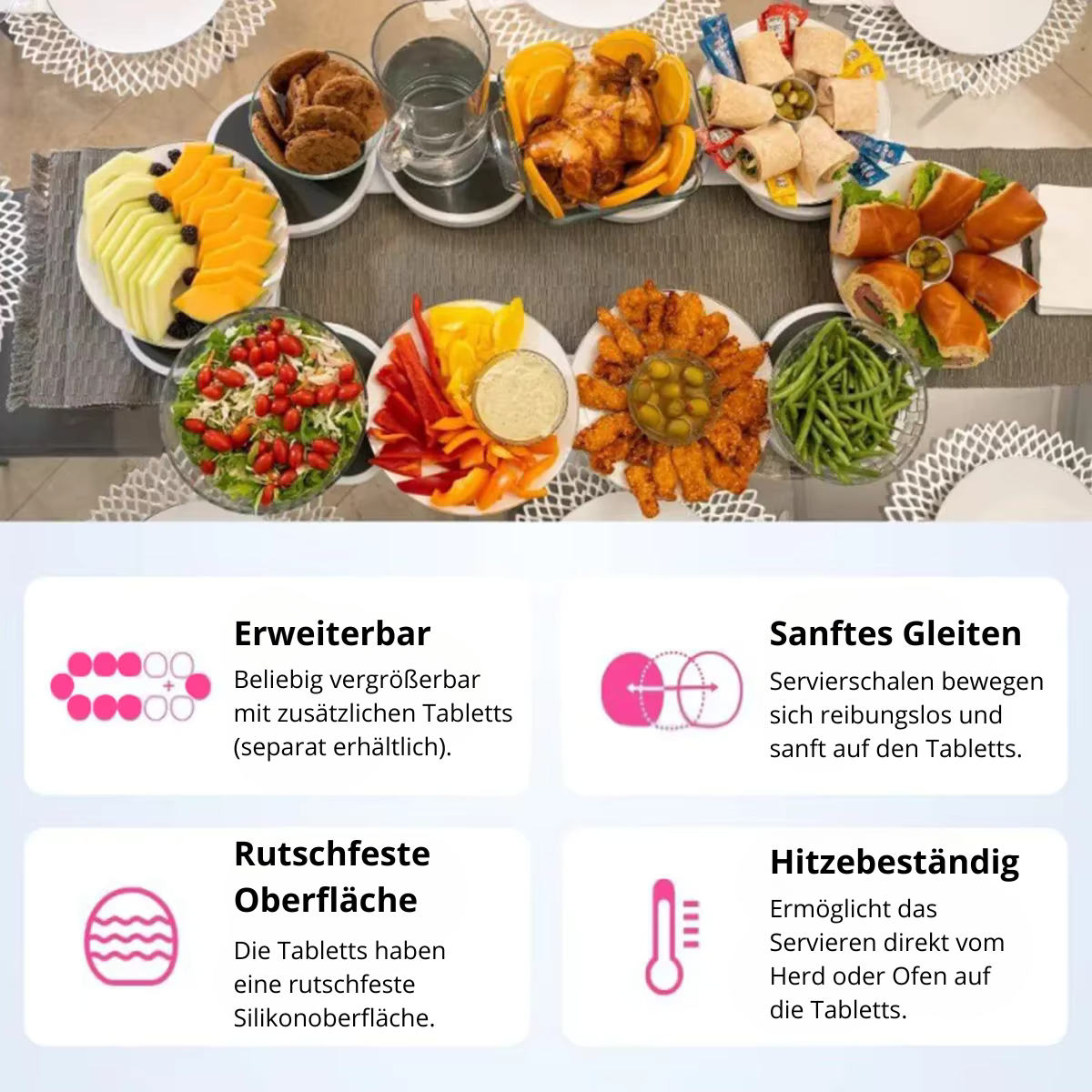 Drehbare Servierplatte 360°