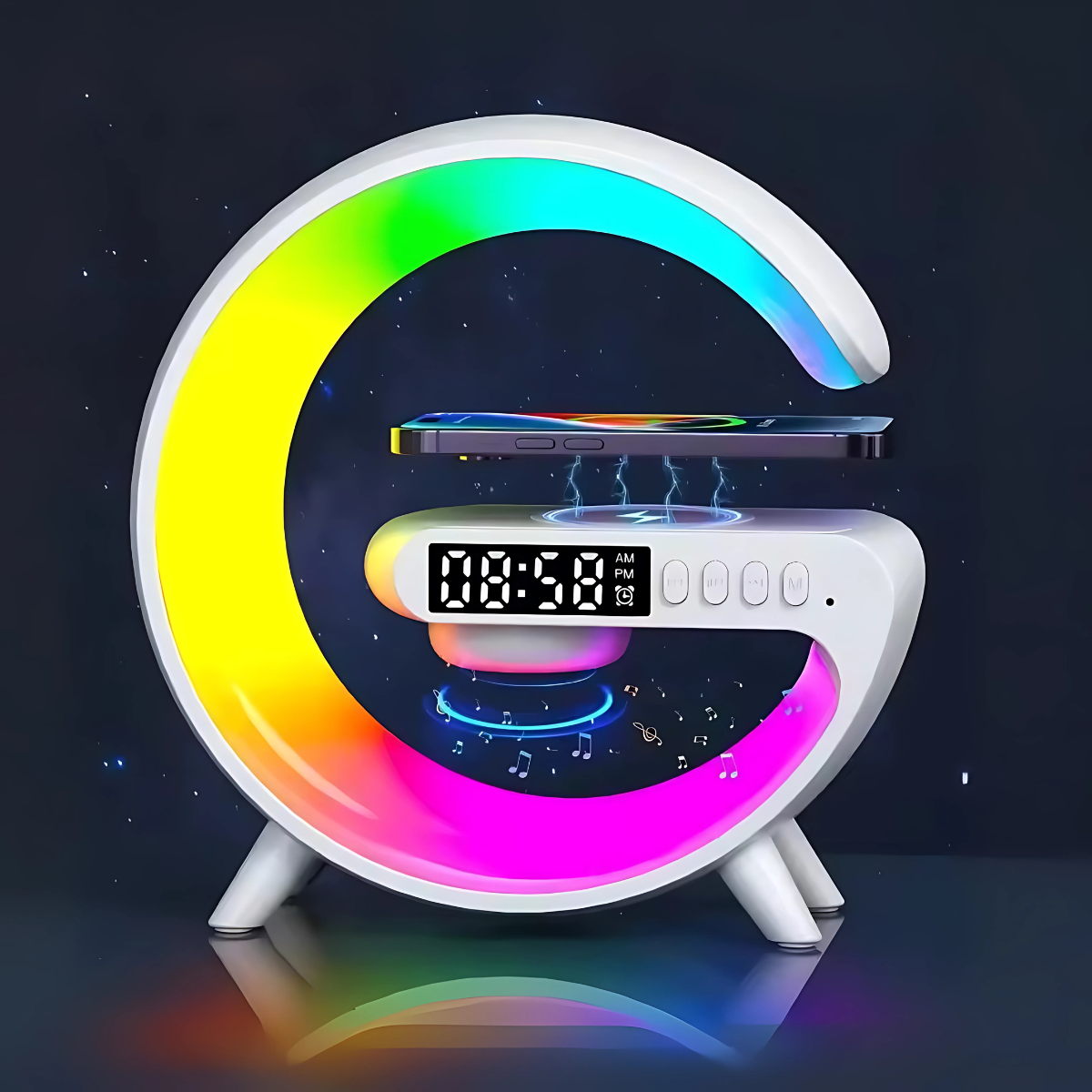 Kabellose Ladestation mit Lautsprecher & RGB-Licht