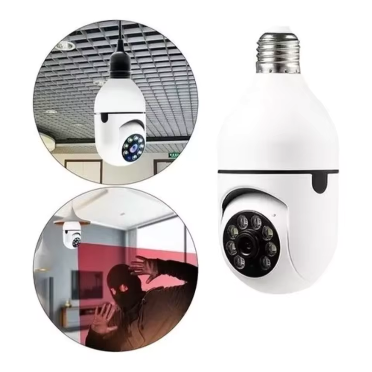 WLAN E27 Überwachungskamera mit 360° PTZ