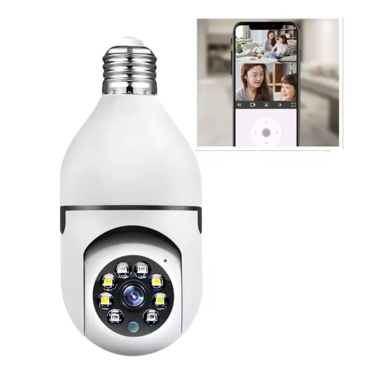 WLAN E27 Überwachungskamera mit 360° PTZ