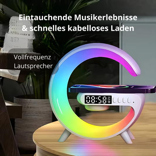 Kabellose Ladestation mit Lautsprecher & RGB-Licht